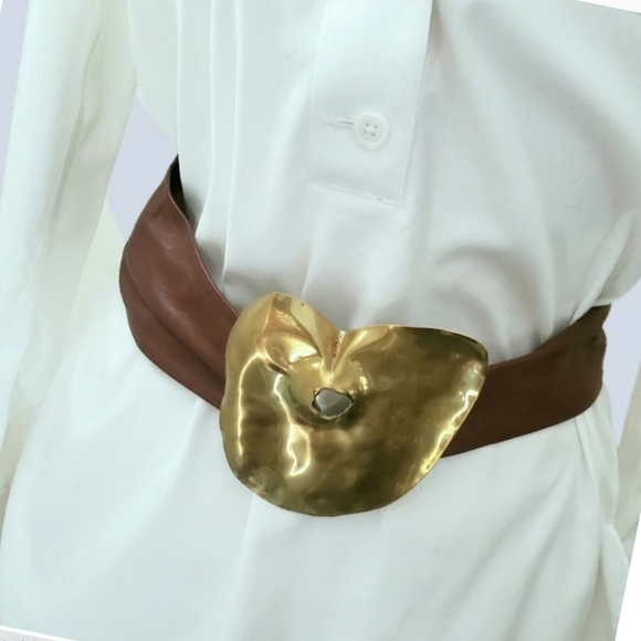 Hand Crafted Other - Artisan Brass and Leather Belt
